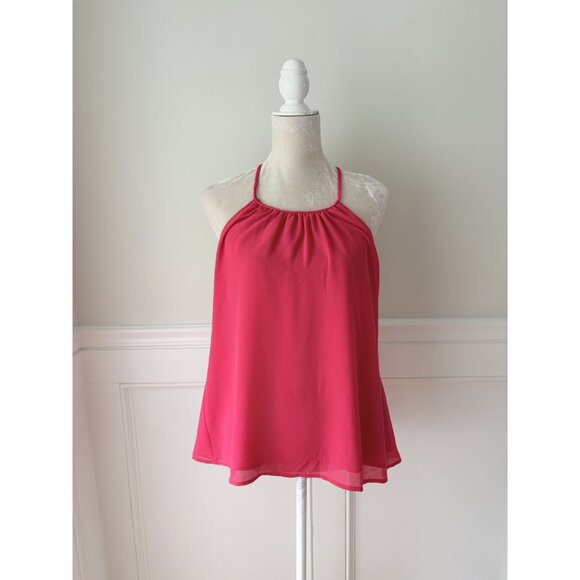 Naked Zebra Braided Back Bright Pink Lined Tank Top M - Picture 2 of 6